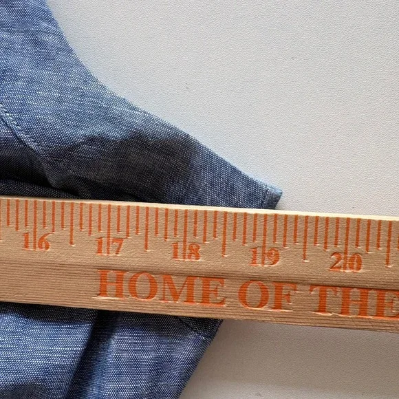 Hope & Henry Blue Organic Cotton Chambray Sleeveless Romper with Belt Size 6 - Picture 8 of 10